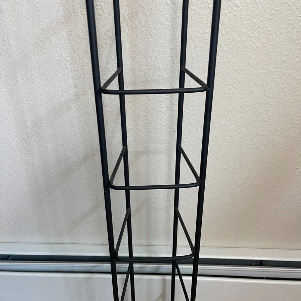 Vtg 75+ Black Wood Base CD Retro Game Storage Tower Wire Rack ps1 Nintendo